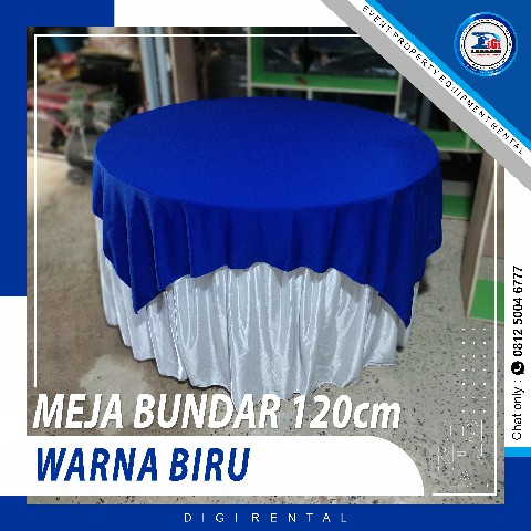 Foto Taplak Meja Bundar 120 cm Warna Biru